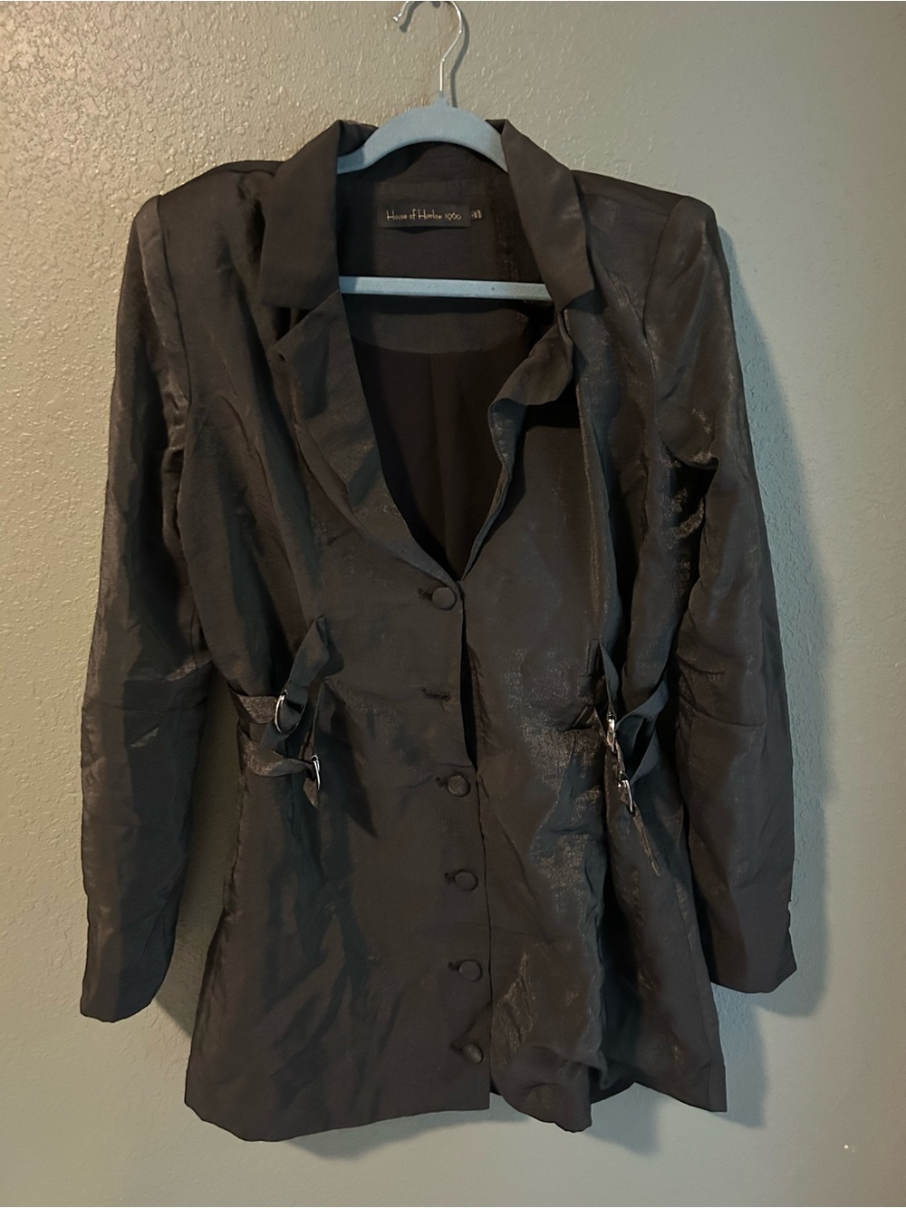 House of Harlow 1960 blazer with a unique design and buckle details